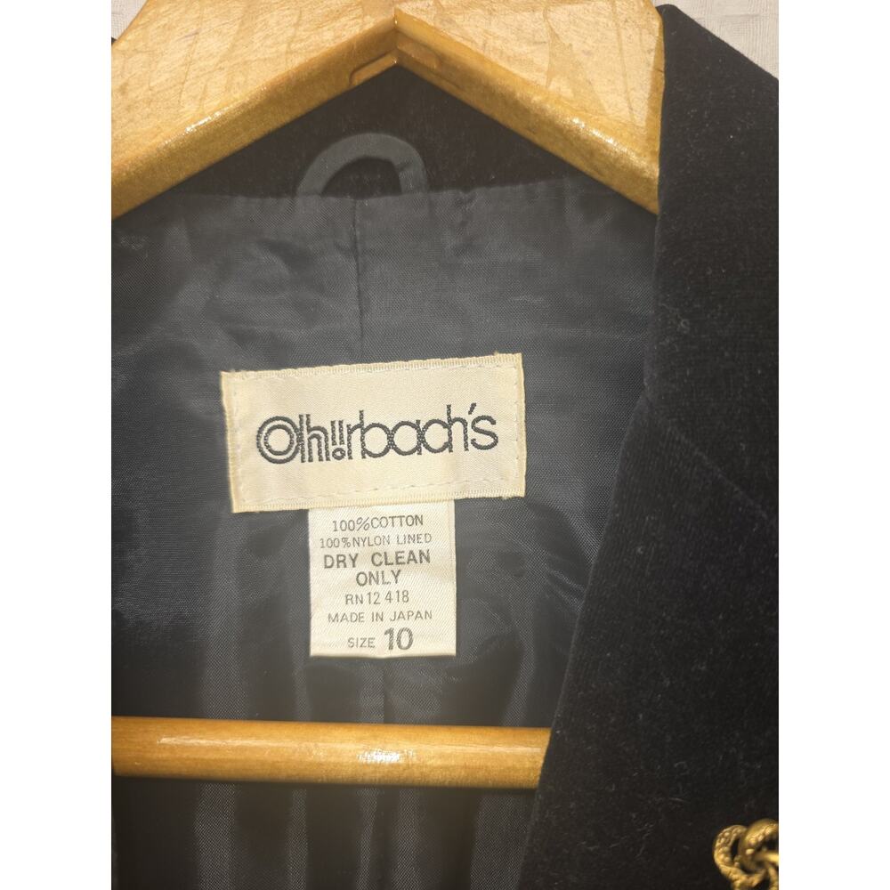 Oh Bach's vintage black velvet blazer Womens Size 10 Lapel Charm - Picture 2 of 7